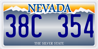 NV license plate 38C354