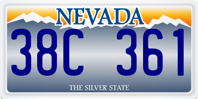 NV license plate 38C361