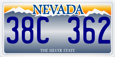 NV license plate 38C362