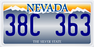 NV license plate 38C363