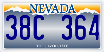 NV license plate 38C364