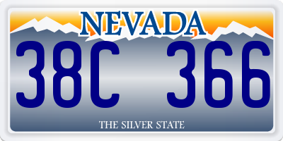 NV license plate 38C366