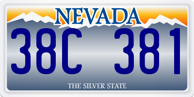 NV license plate 38C381