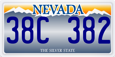 NV license plate 38C382