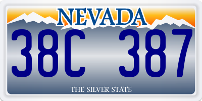 NV license plate 38C387
