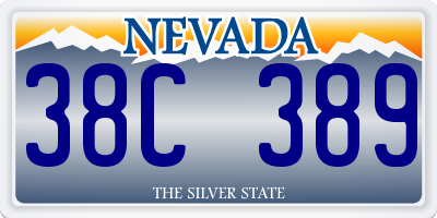 NV license plate 38C389