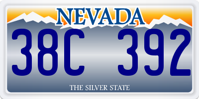 NV license plate 38C392
