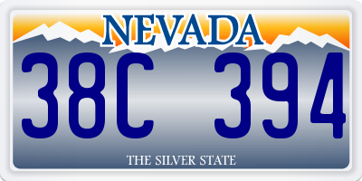 NV license plate 38C394