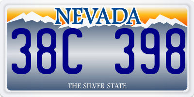 NV license plate 38C398