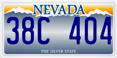 NV license plate 38C404