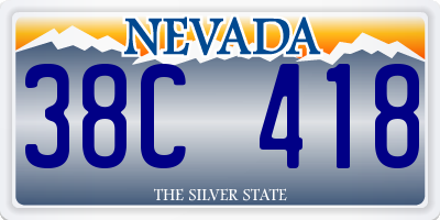 NV license plate 38C418