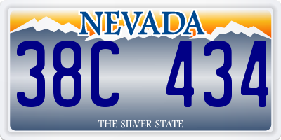 NV license plate 38C434
