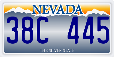 NV license plate 38C445