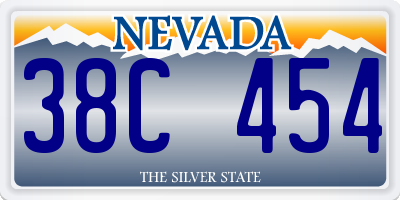 NV license plate 38C454