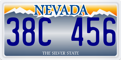 NV license plate 38C456