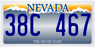 NV license plate 38C467