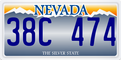 NV license plate 38C474