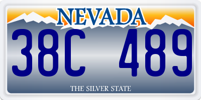 NV license plate 38C489