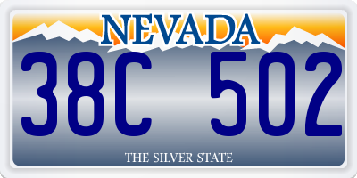 NV license plate 38C502