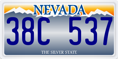 NV license plate 38C537