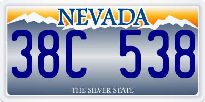 NV license plate 38C538