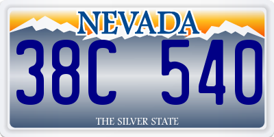 NV license plate 38C540