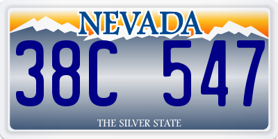 NV license plate 38C547