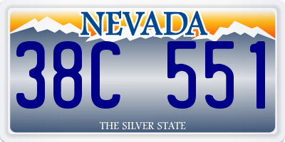 NV license plate 38C551
