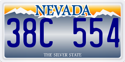 NV license plate 38C554