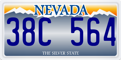 NV license plate 38C564
