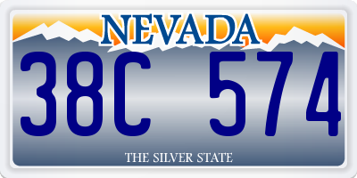 NV license plate 38C574