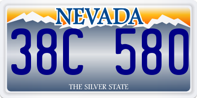 NV license plate 38C580