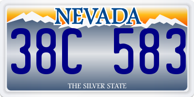 NV license plate 38C583