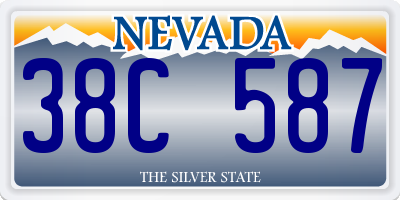 NV license plate 38C587