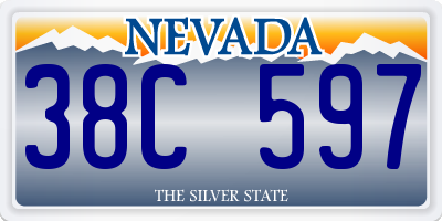 NV license plate 38C597