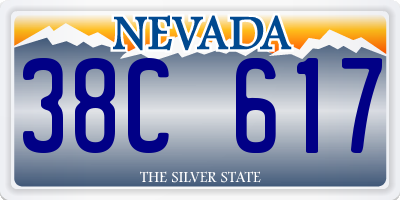 NV license plate 38C617