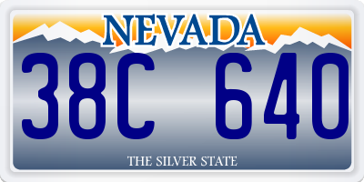 NV license plate 38C640