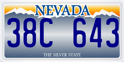 NV license plate 38C643
