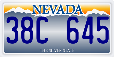NV license plate 38C645