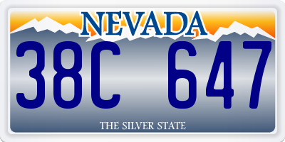 NV license plate 38C647