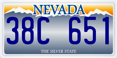 NV license plate 38C651