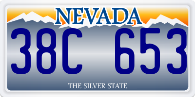 NV license plate 38C653