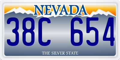 NV license plate 38C654