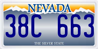 NV license plate 38C663