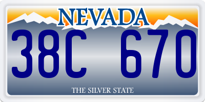 NV license plate 38C670
