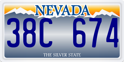 NV license plate 38C674