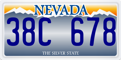 NV license plate 38C678