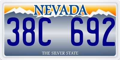 NV license plate 38C692