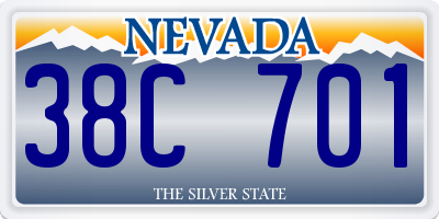 NV license plate 38C701