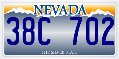 NV license plate 38C702